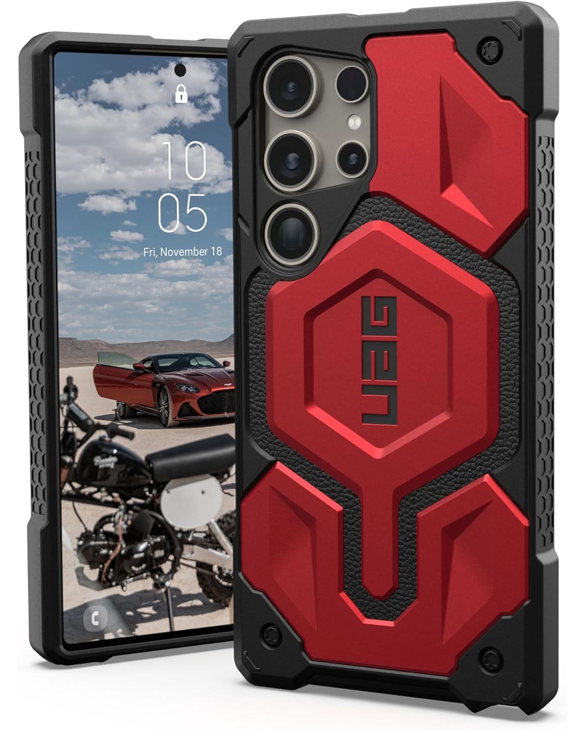 URBAN ARMOR GEAR S24 Samsung, Galaxy Ultra Backcover, (crimson) 5G, Monarch, rot