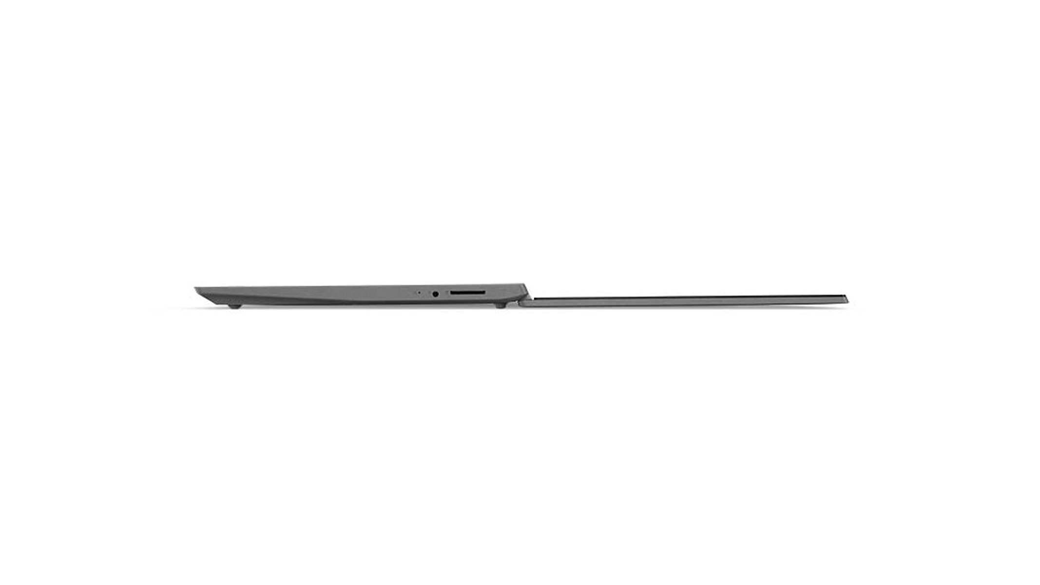 Un laptop di profilo su sfondo bianco. Lo schermo è esteso.