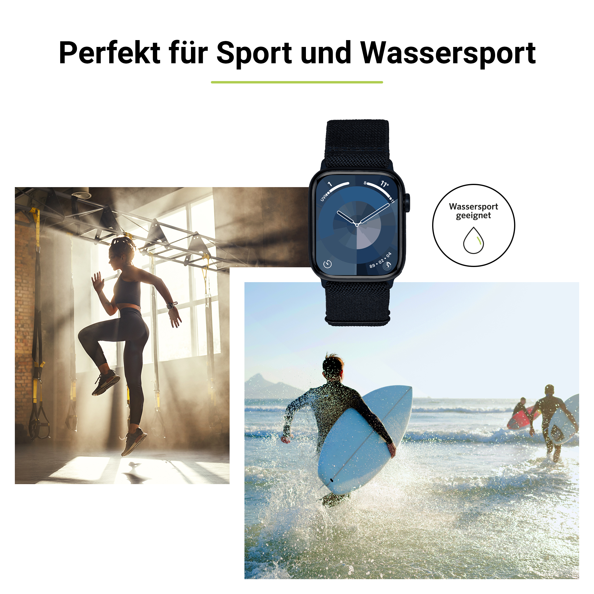 ARTWIZZ WatchBand Flex, Ersatzarmband, (44mm), 9-7 (45mm), 3-1 Ultra SE (42mm), Watch Apple Apple, & (49mm), Blau 6-4