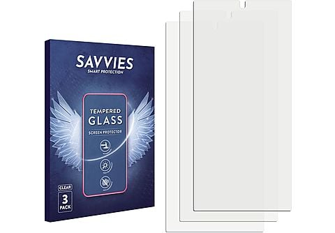 SAVVIES 3x 9H klares Panzerglas Schutzglas(für Samsung Galaxy S24 Ultra)