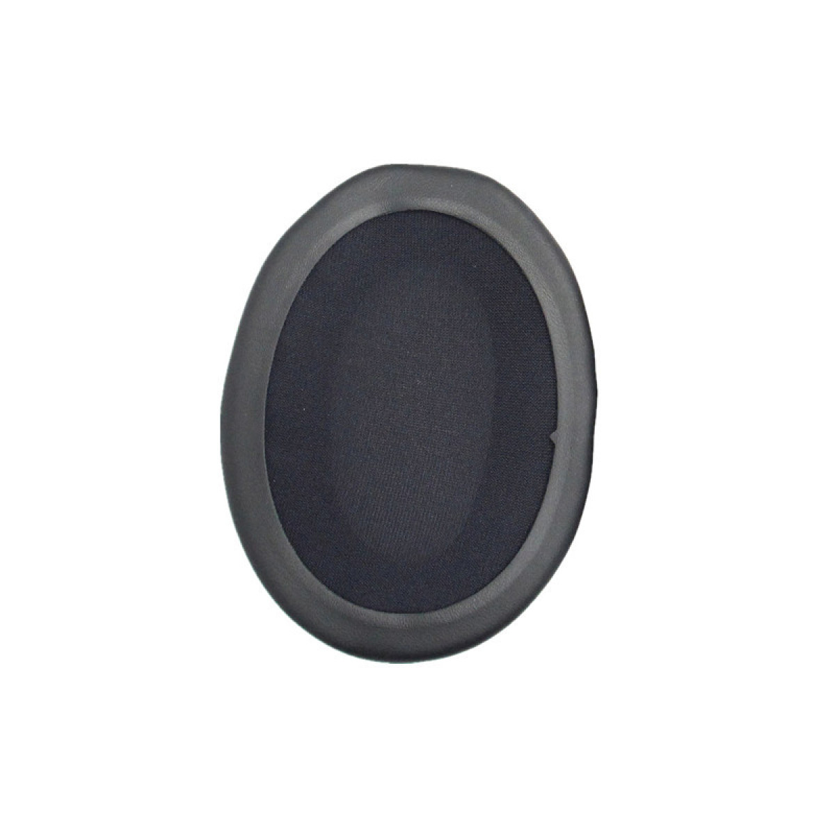 Czarna osłona słuchawki z szarą obwódką. Osłona jest owalna i gładka.