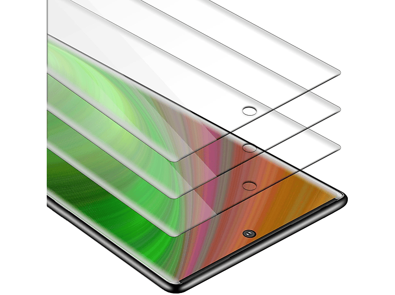 CADORABO 3er Pack Tempered Schutz Display PLUS) Glas Schutz NOTE 10 Glass Display Galaxy Samsung Folie(für