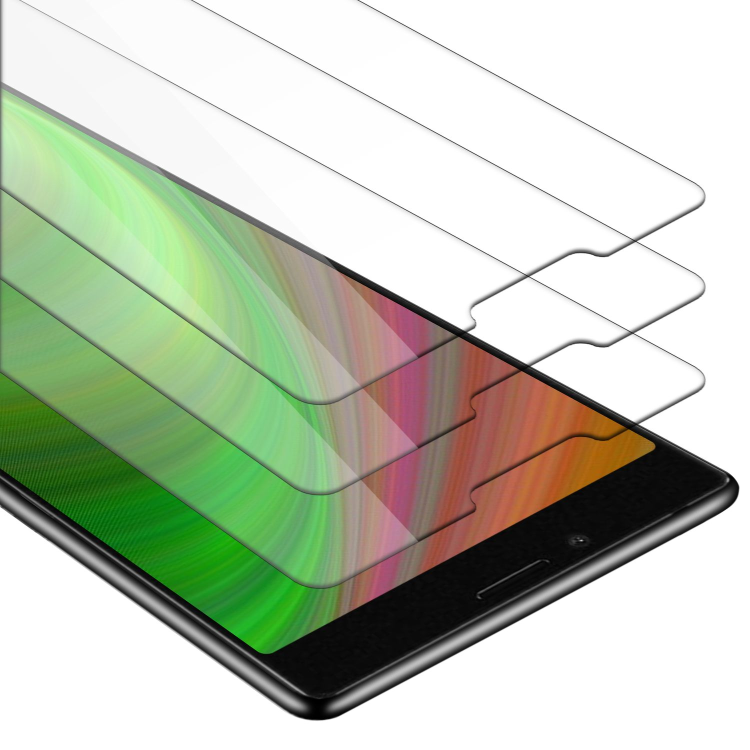 L3) CADORABO Tempered Xperia Sony Display Display 3er Pack Schutz Folie(für Glass Schutz Glas