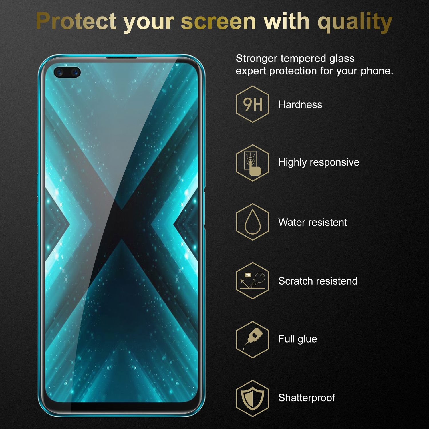 X3 Tempered Schutzfolie(für X50 / Realme X3 CADORABO / Glas SuperZoom 3x Schutzglas 5G)