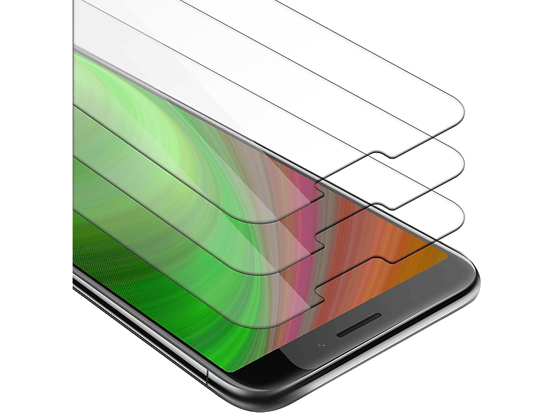 CADORABO 3er Pack Tempered Glass Display Schutz Glas Display Schutz Folie(für HTC Desire 12)