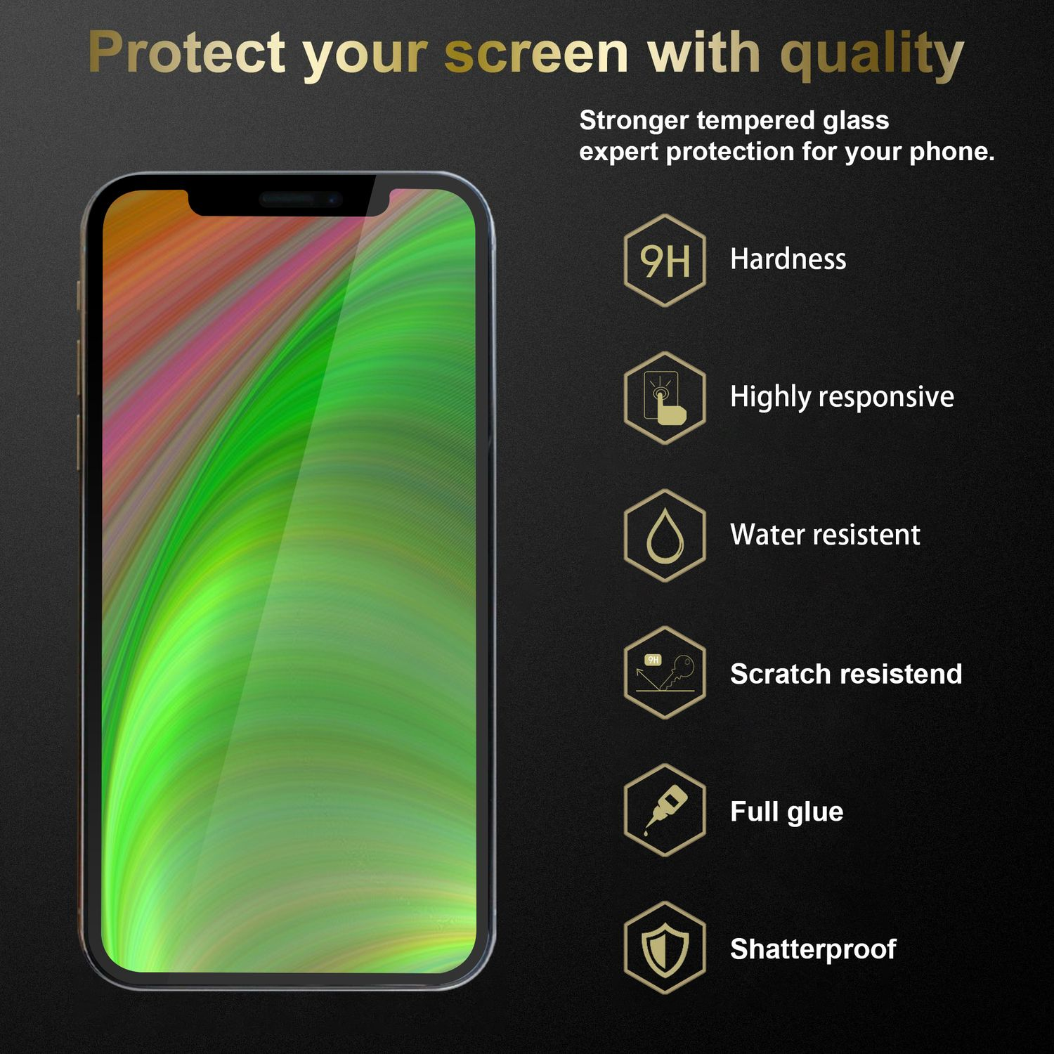 CADORABO 3x PRO) Schutzfolie(für iPhone Tempered 13 Vollbild Schutzglas Apple