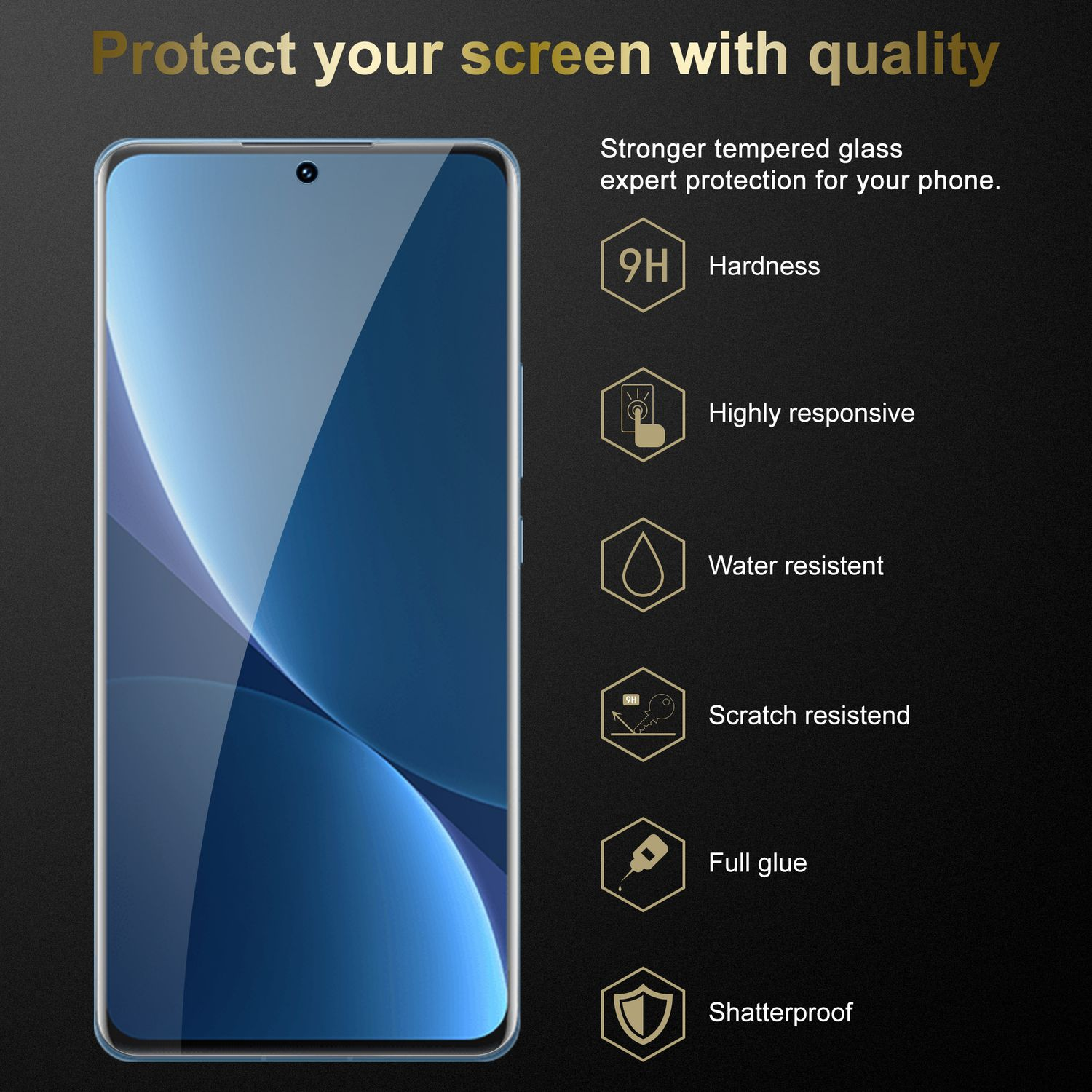 CADORABO 3x Schutzglas Schutzfolie(für Glas Tempered 12 PRO) Xiaomi