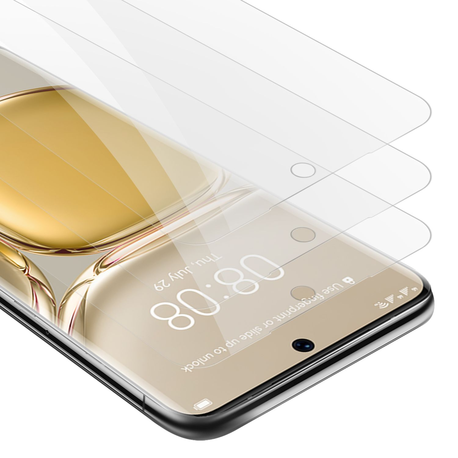 PRO) 3x Huawei Schutzfolie(für Schutzglas Tempered P50 Glas CADORABO