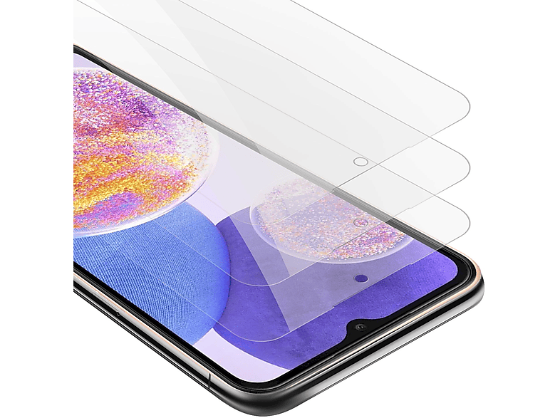 CADORABO 3x Schutzglas Tempered Glas Schutzfolie(für Samsung Galaxy A23 4G / 5G)