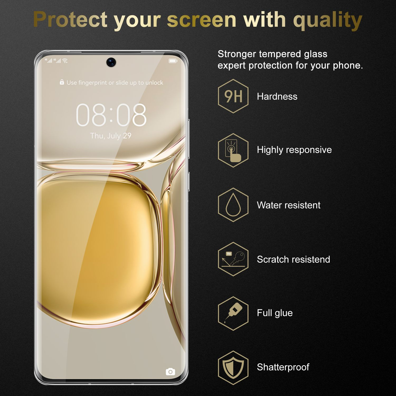 CADORABO 3x Schutzglas Tempered Schutzfolie(für Huawei PRO) Glas P50