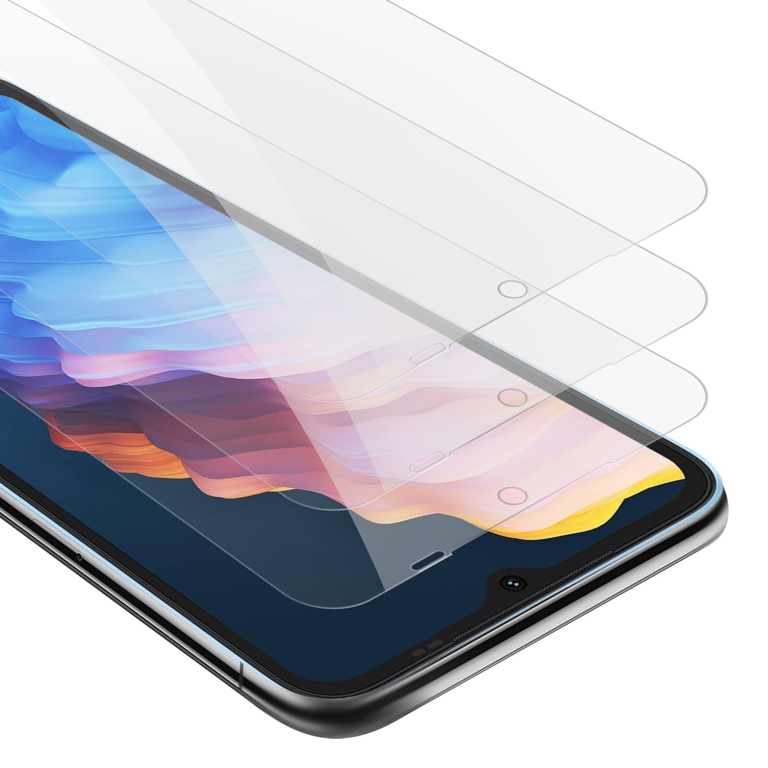 CADORABO 3x Tempered Glas Umidigi C1) Schutzglas Schutzfolie(für