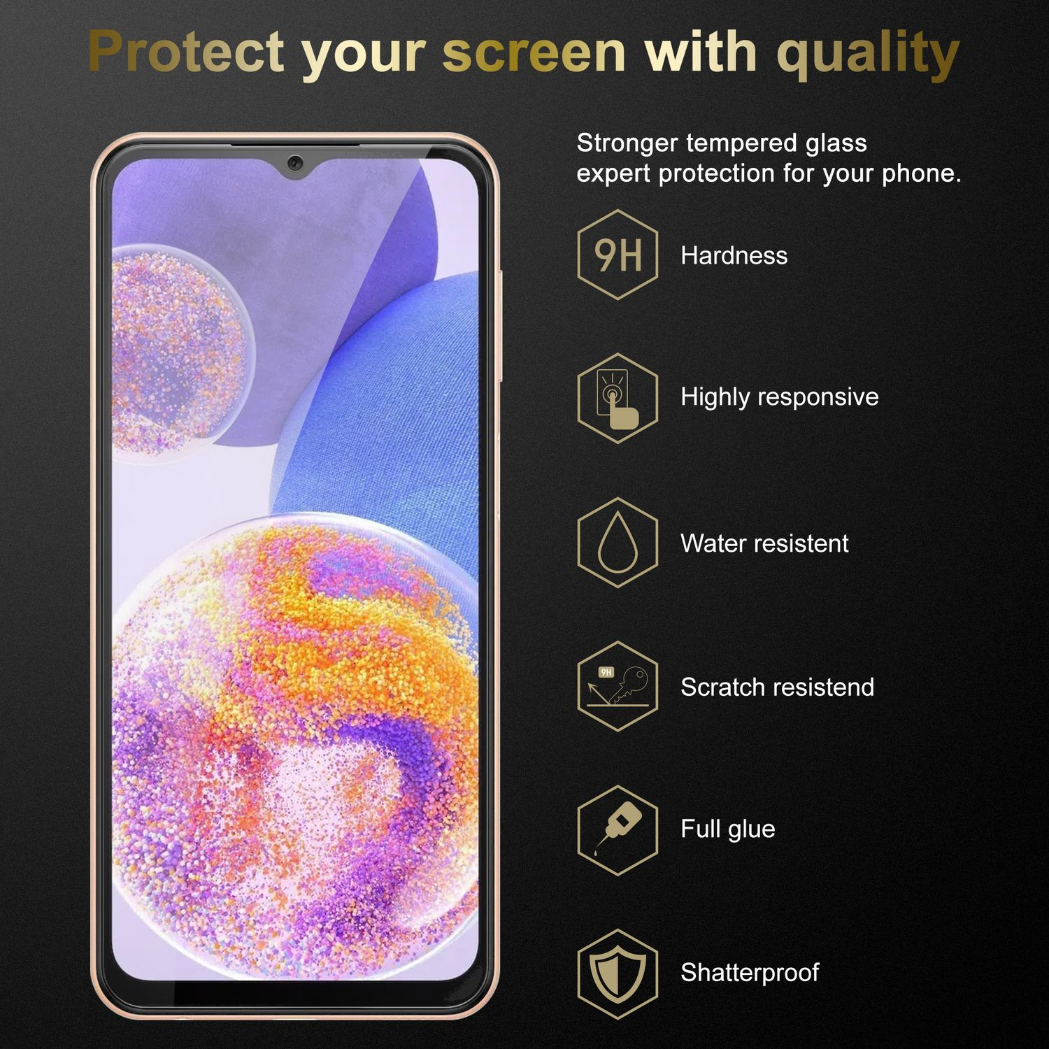 Samsung Galaxy / Tempered Glas A23 Schutzfolie(für 4G 3x CADORABO Schutzglas 5G)