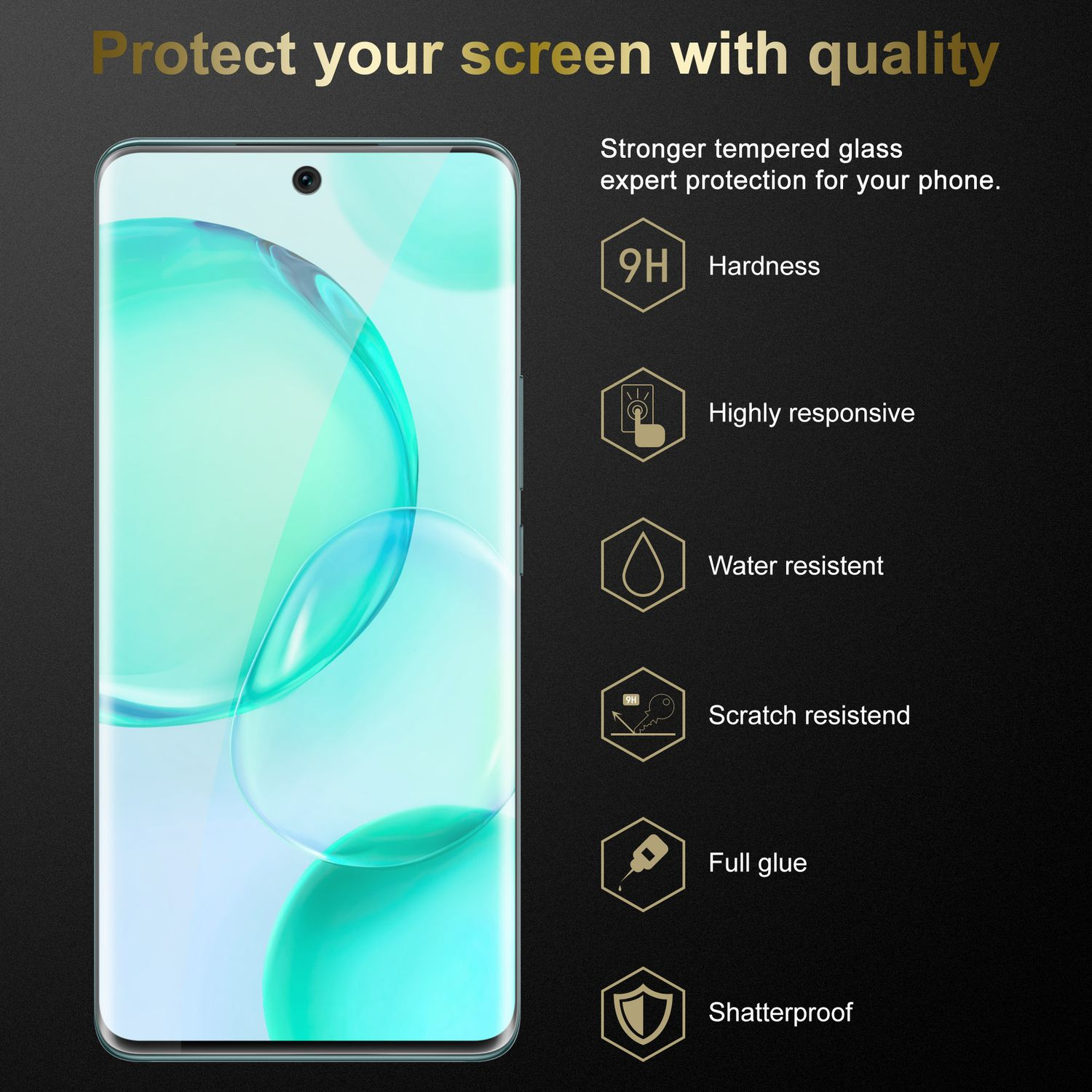 Cadorabo Vetro Temperato Per Honor 9 - Pellicola Protettiva 9H, Trasparente, Anti-graffio, Compatibile Con 3D Touch, Taglio Laser