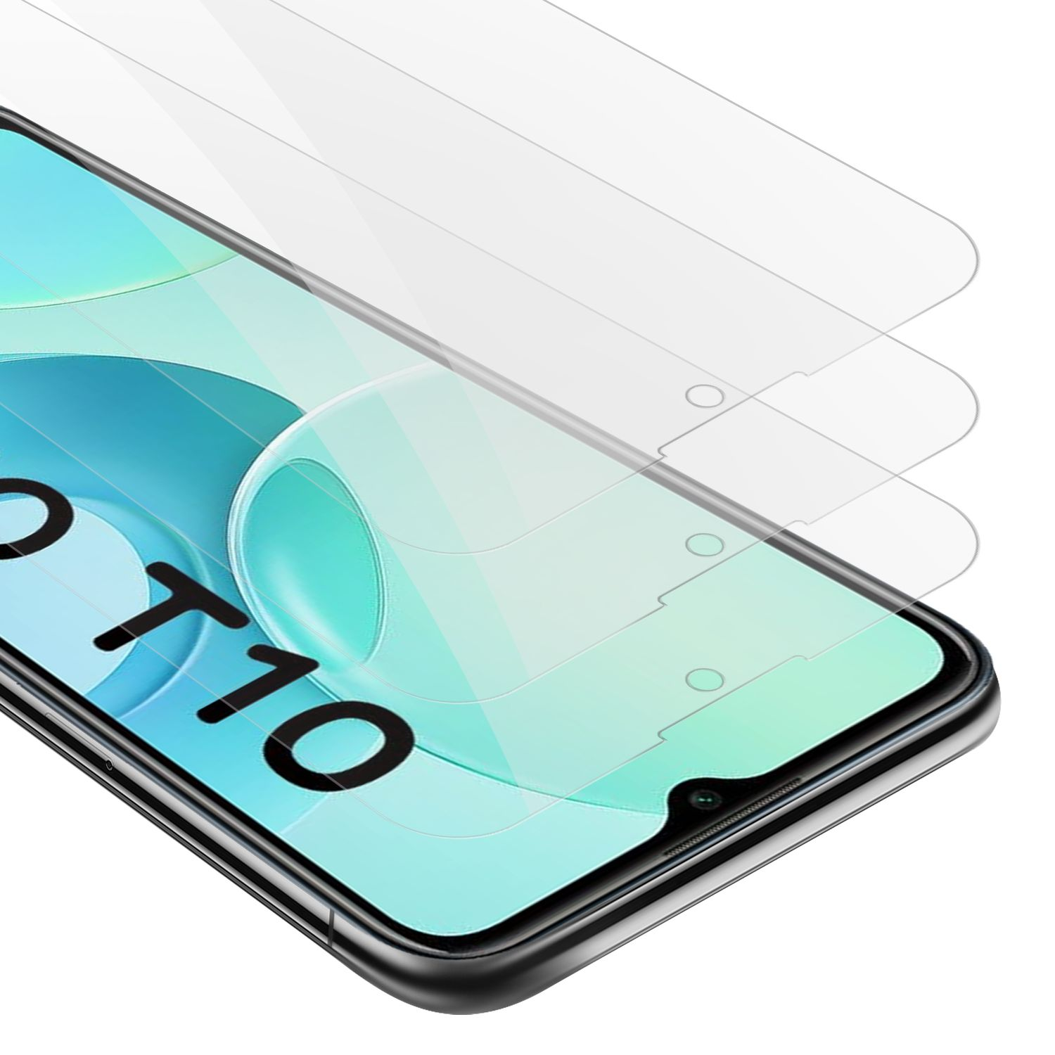 CADORABO 3x Schutzglas Tempered Glas WIKO Schutzfolie(für T10)