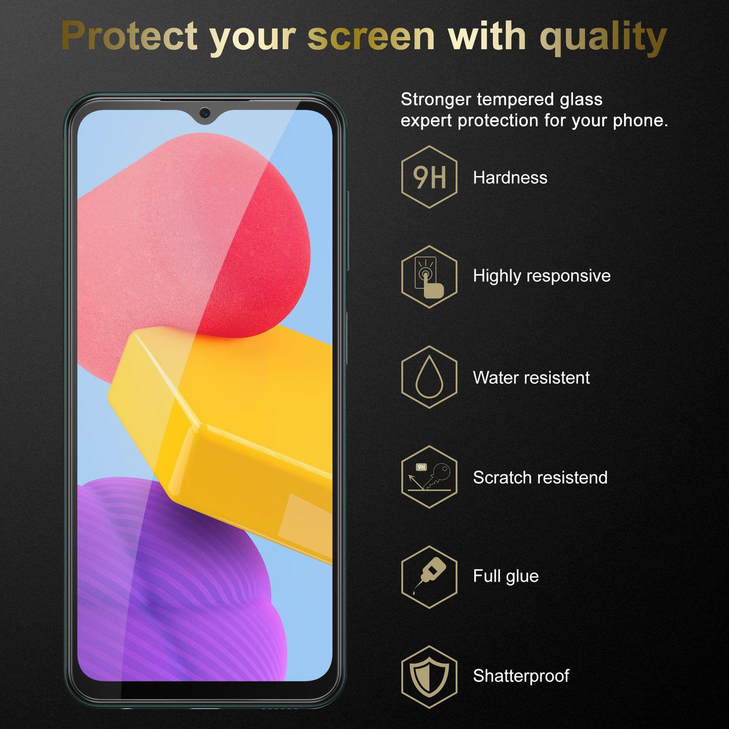 CADORABO 3x Schutzglas Tempered Glas 4G) Schutzfolie(für M13 Galaxy Samsung