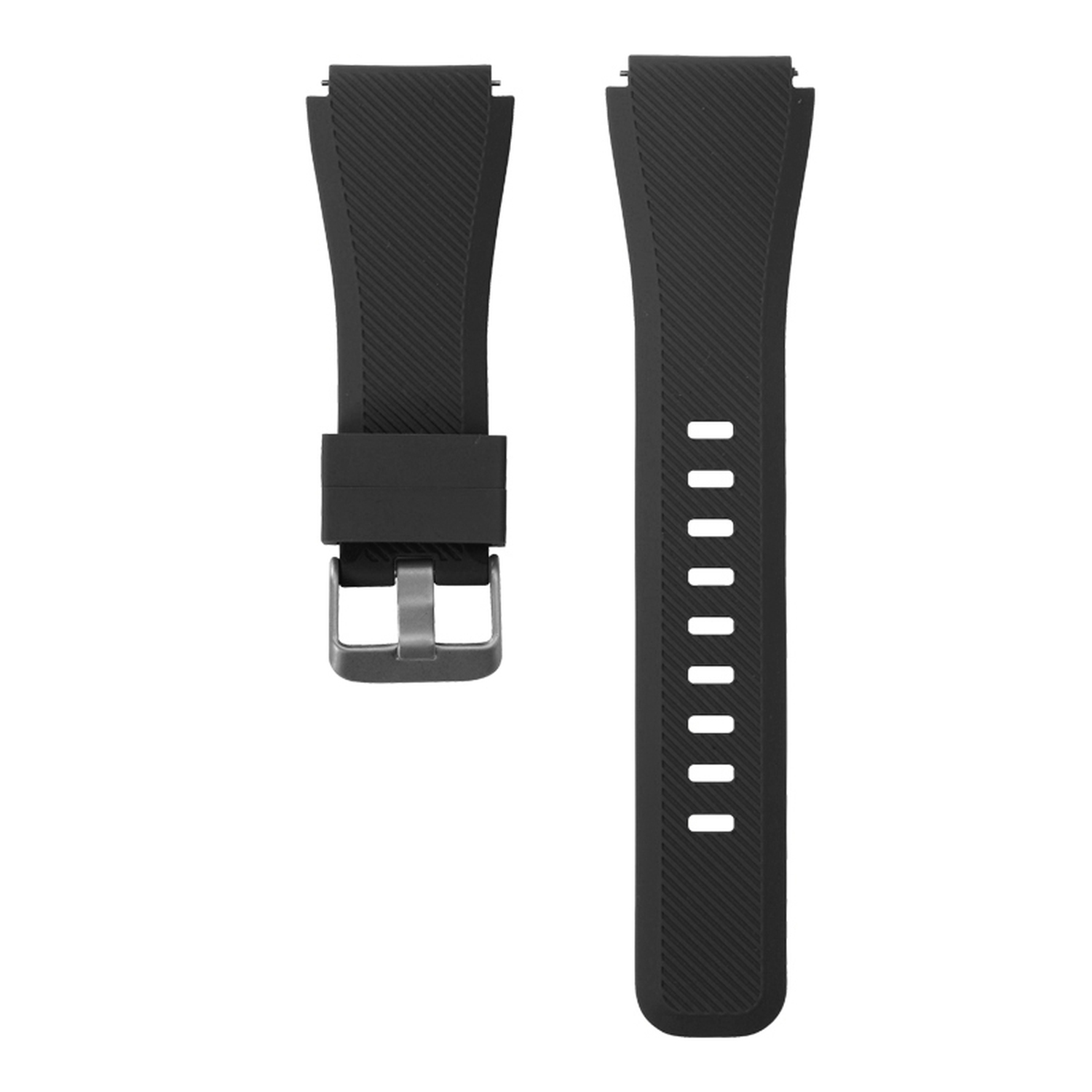 Schwarze Armbänder mit Schnalle. Die Armbänder sind auf weißem Hintergrund.