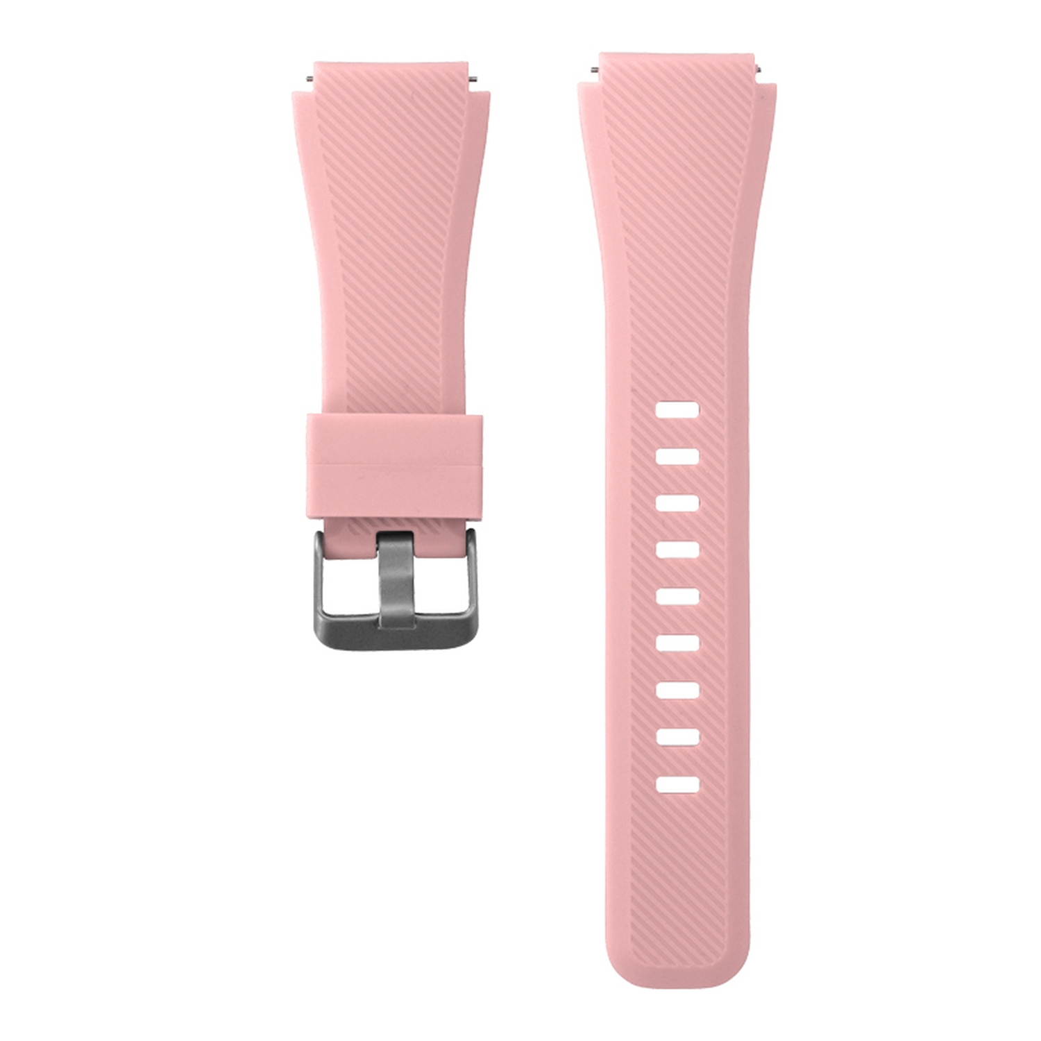 Zwei rosa Uhrenarmbänder auf weißem Hintergrund.