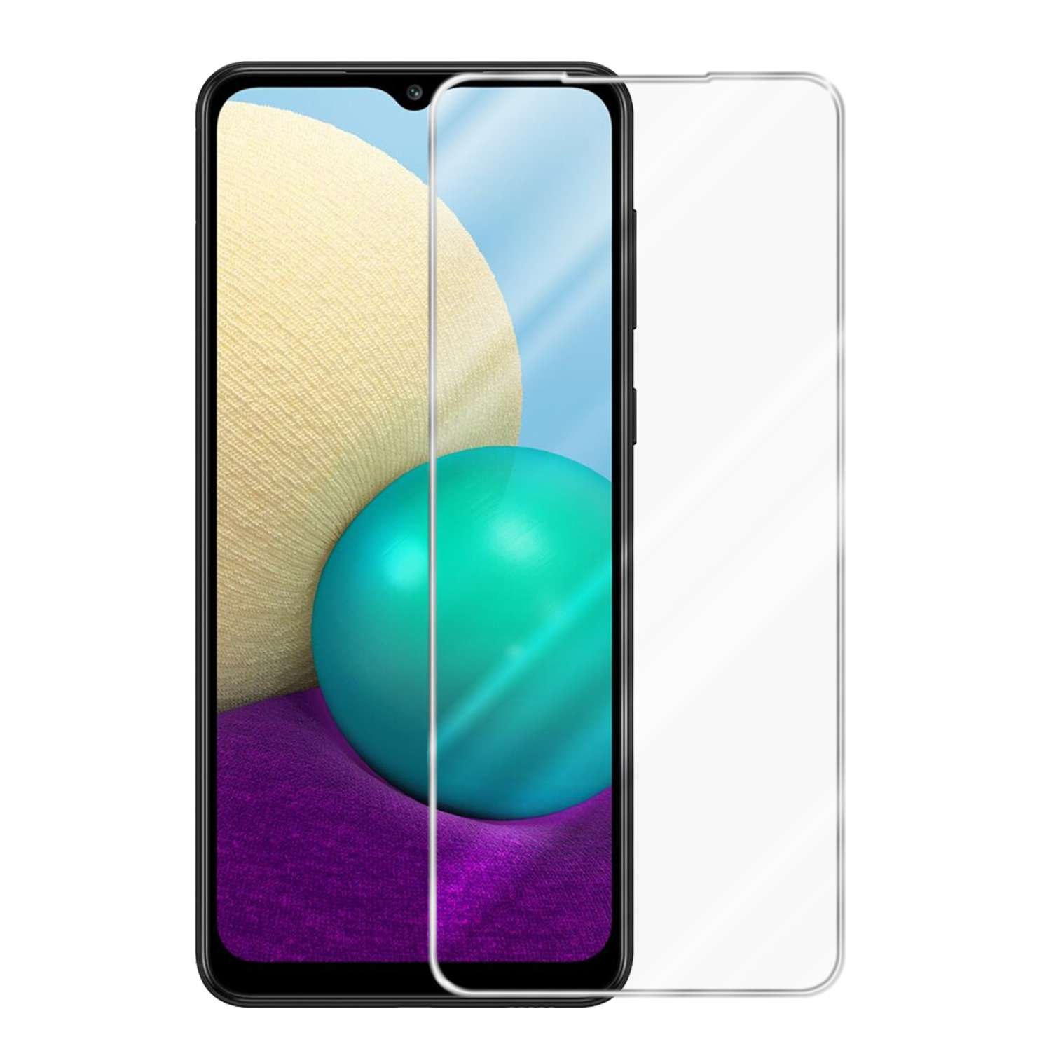 CADORABO Schutzglas Glas Schutzfolie(für / Galaxy Tempered A02 M02) Samsung