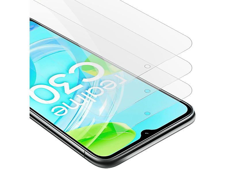 CADORABO 3x Schutzglas Tempered Schutzfolie(für / Realme Narzo C30 Glas 50i PRIME)