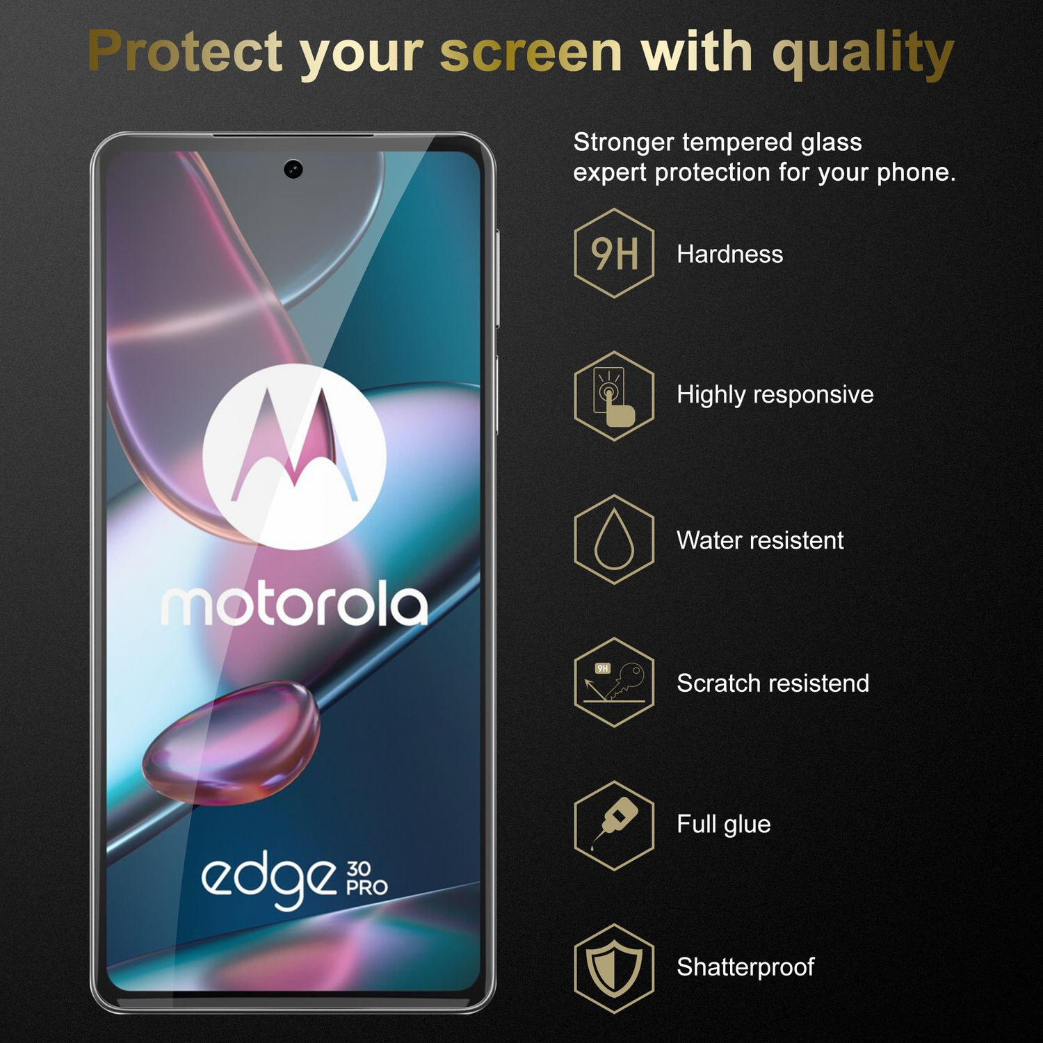 Motorola CADORABO 30 EDGE+) Glas Schutzglas EDGE Schutzfolie(für / PRO 3x Tempered