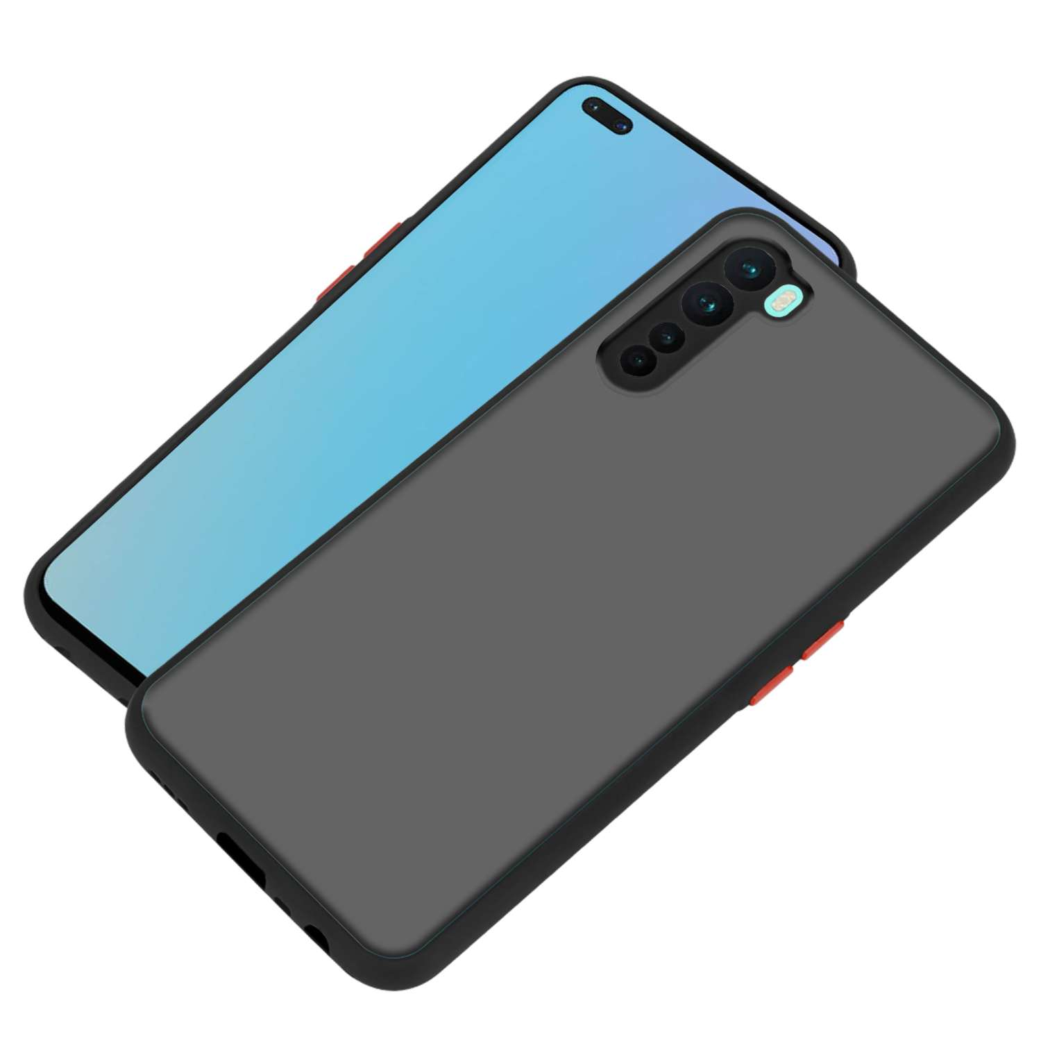 TPU OnePlus, matter Schwarz Backcover, Hybrid Kunststoff Silikon mit Schutzhülle Rückseite, Hülle und Nord, Innenseite Matt CADORABO