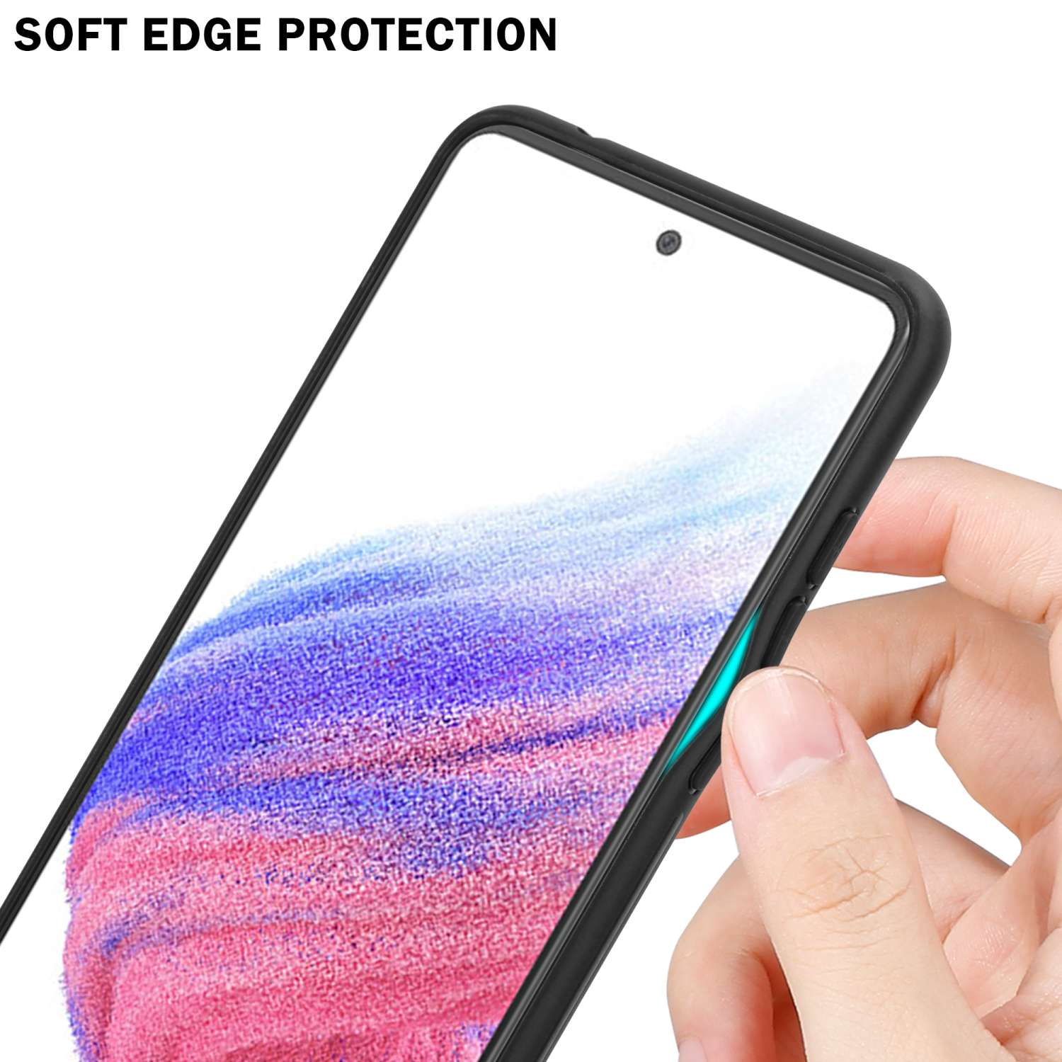 A53 TPU Samsung, Farben - Silikon ROT 5G, 2 Backcover, aus SCHWARZ Glas, Galaxy CADORABO Hülle