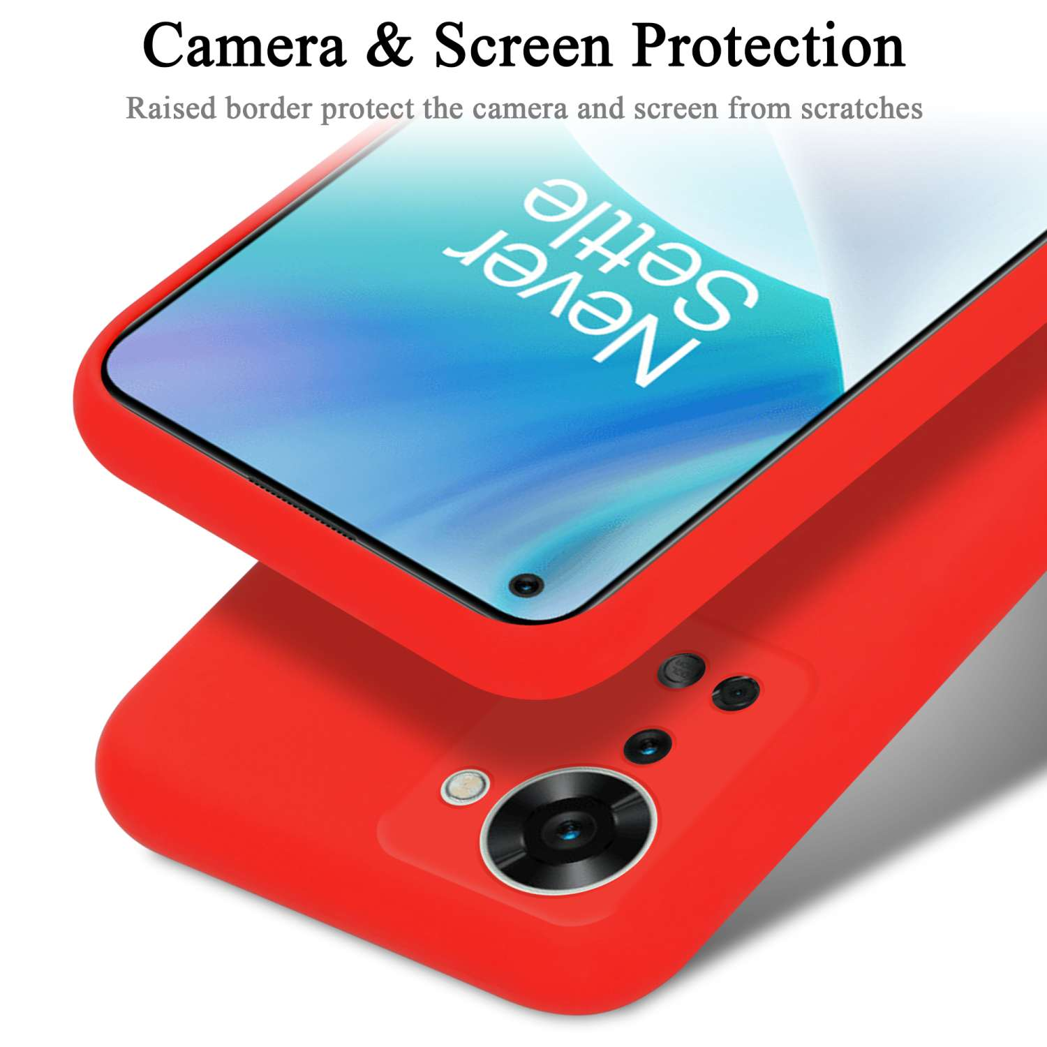 CADORABO Hülle LIQUID Liquid im Style, Case Silicone ROT 2T, OnePlus, Nord Backcover