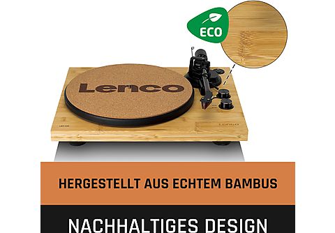 LENCO LBT-335BA - Plattenspieler mit Bluetooth®,Gehäuse aus Bambus und  Ortofon 2M Red Tonabnehmer - Plattenspieler Bambus-Schwarz | MediaMarkt