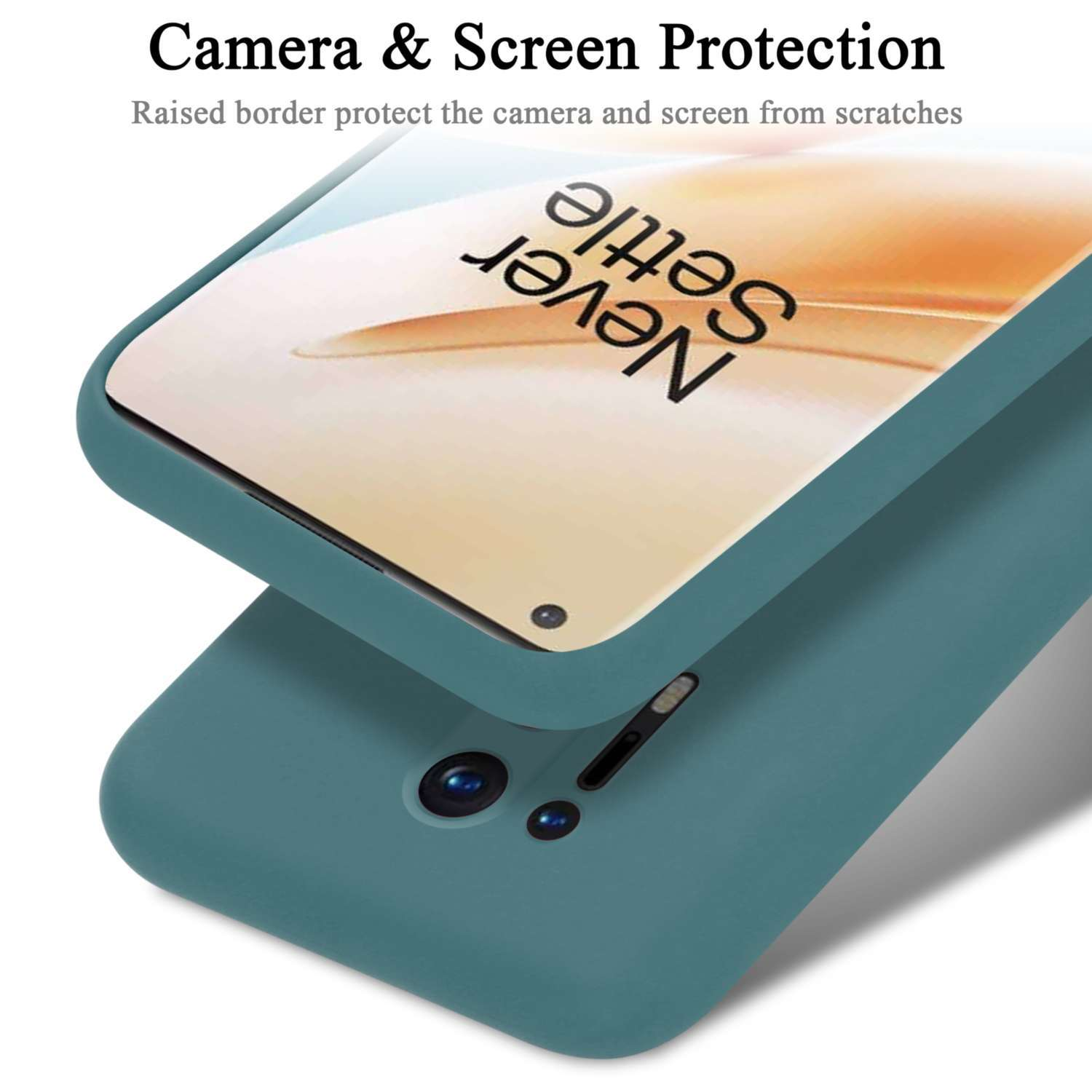 CADORABO GRÜN LIQUID Hülle im OnePlus, 8 Case Silicone Liquid PRO, Style, Backcover,