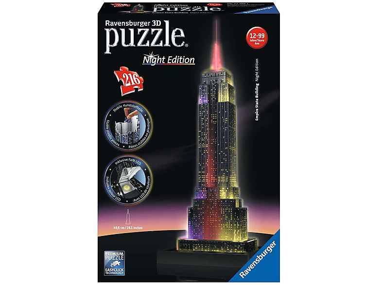 BEI 12566 3D Puzzle EMPIRE RAVENSBURGER BUILDING STATE NA