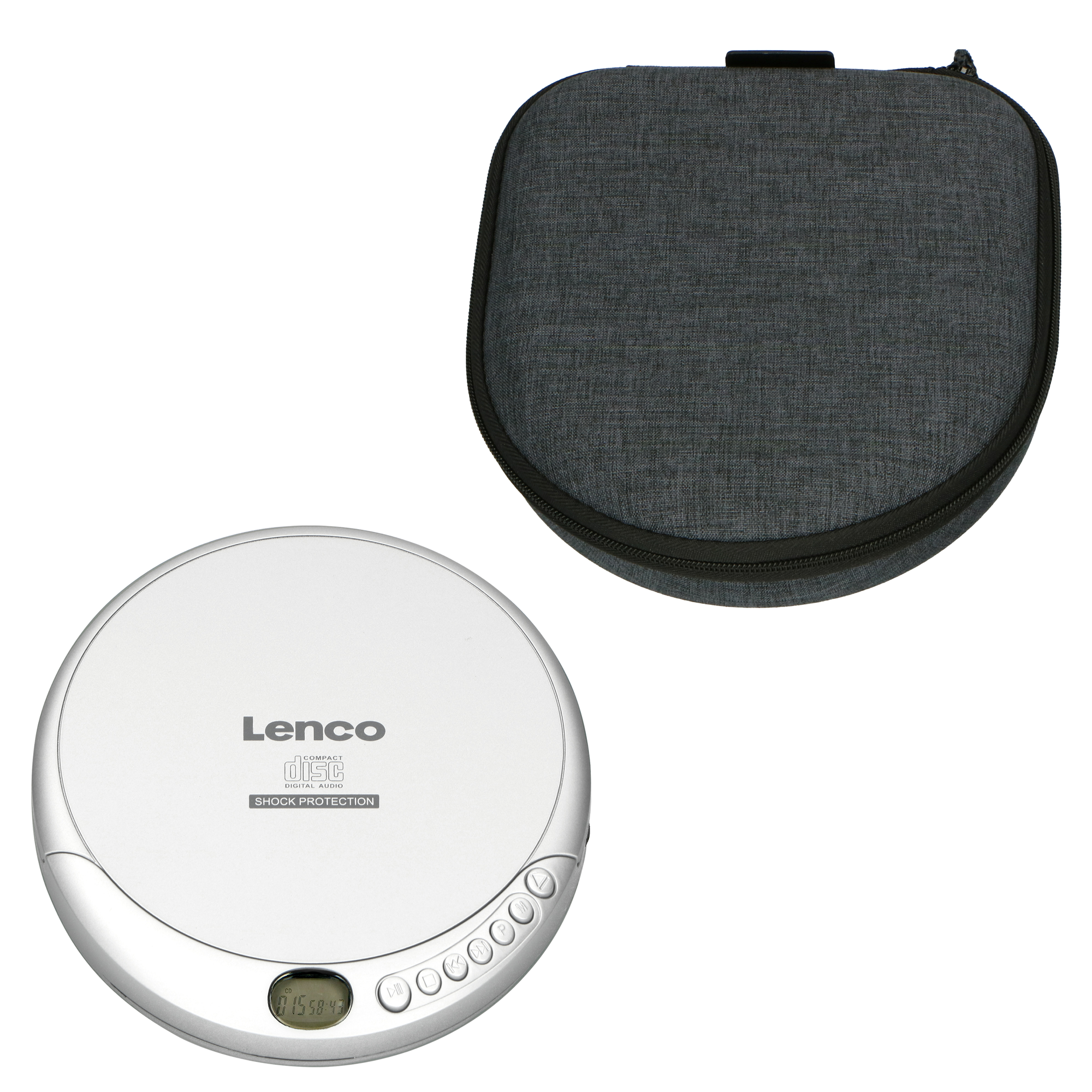 Tragbarer CD-201SI+PBC-50GY LENCO Player CD Schwarz-Grau