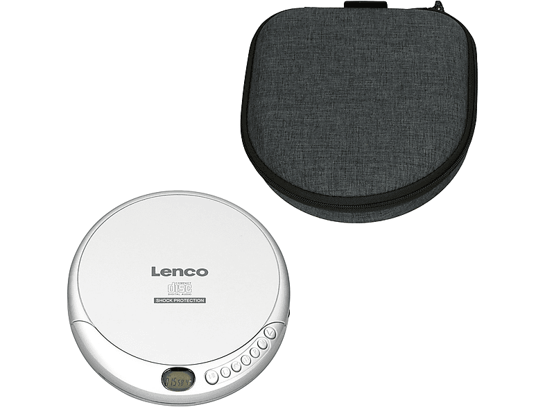 LENCO CD-201SI+PBC-50GY Tragbarer CD Player Schwarz-Grau | CD-Player & Discmans