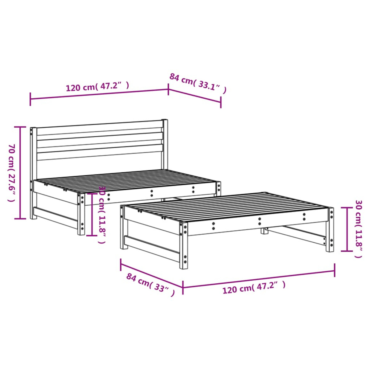 VIDAXL 3186587 Gartentisch- und Stuhlset, Grau