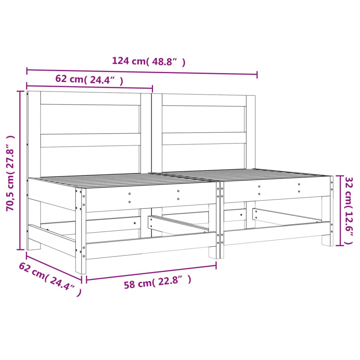 825516 Gartensofa, Honigbraun VIDAXL