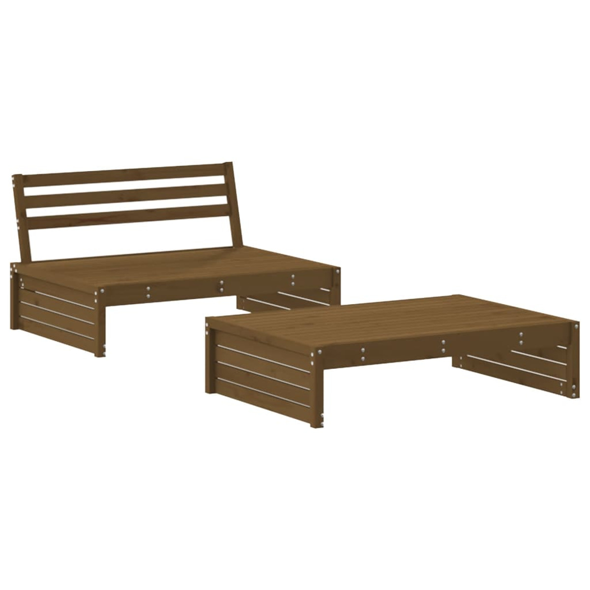 Honigbraun 3186623 Stuhlset, und Gartentisch- VIDAXL