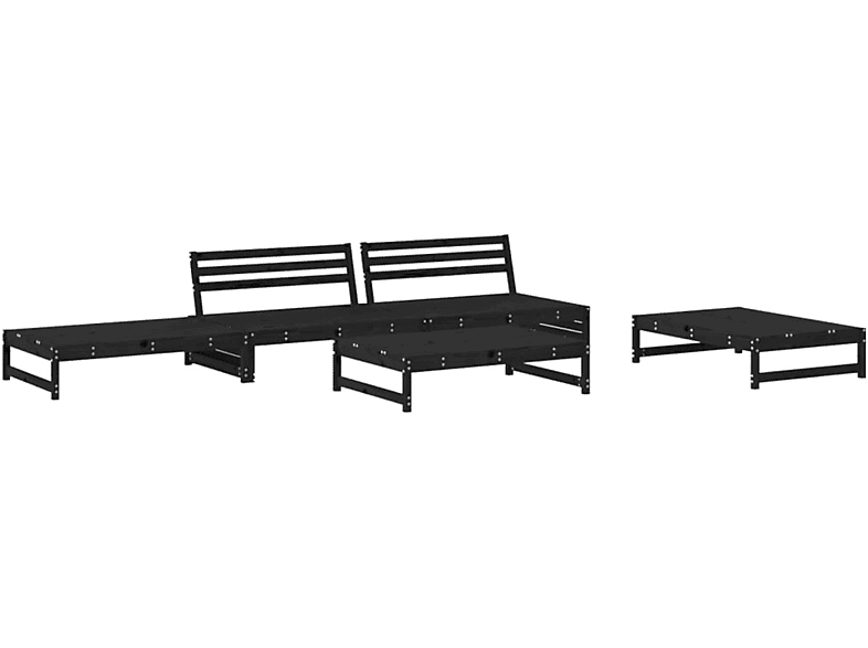 VIDAXL 3186638 Gartentisch- und Schwarz Stuhlset