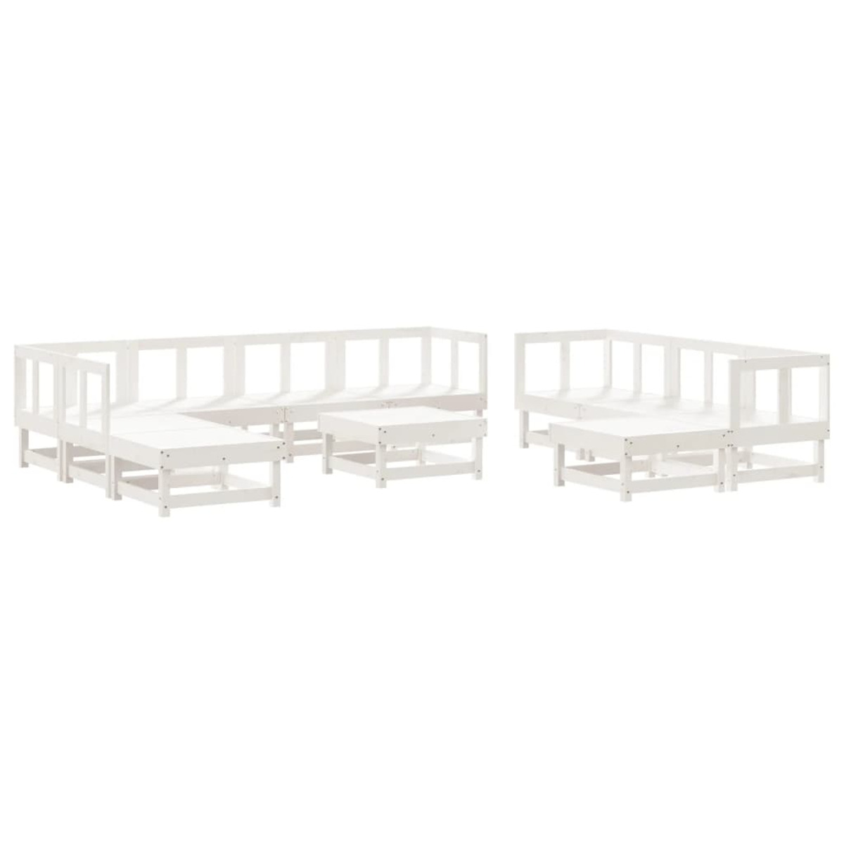 Gartentisch- Stuhlset, VIDAXL 3186411 und Weiß