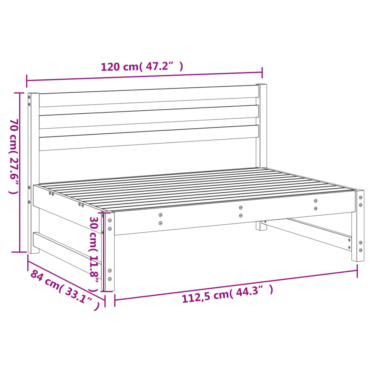 VIDAXL 825702 Gartensofa, Natur