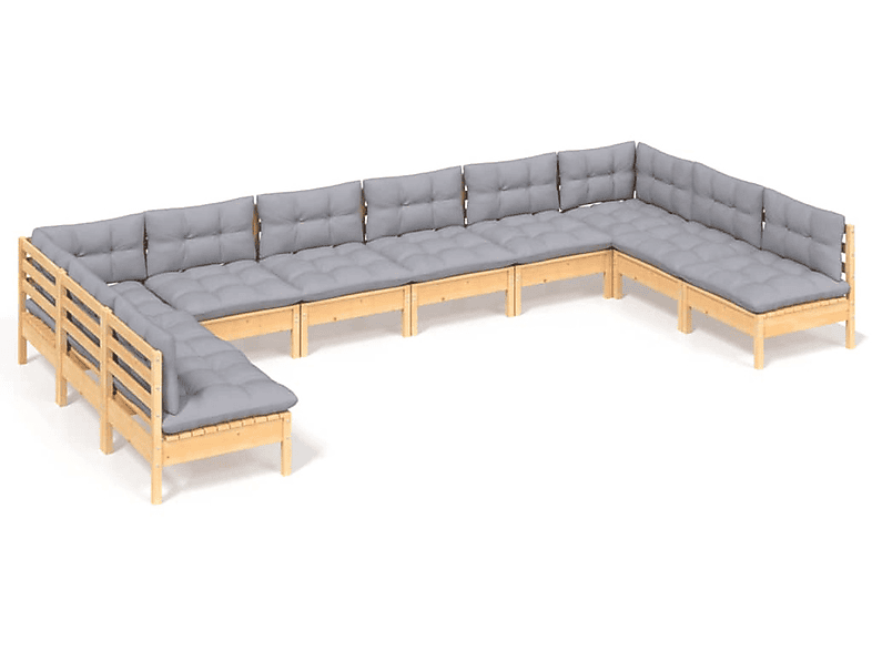 und 3097186 Grau Stuhlset, Gartentisch- VIDAXL