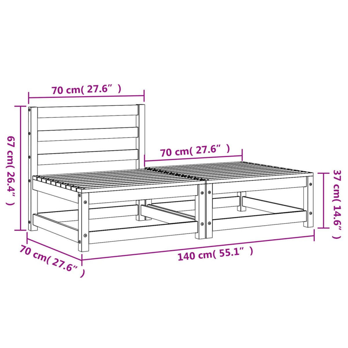 VIDAXL 837961 Gartensofa, Natur