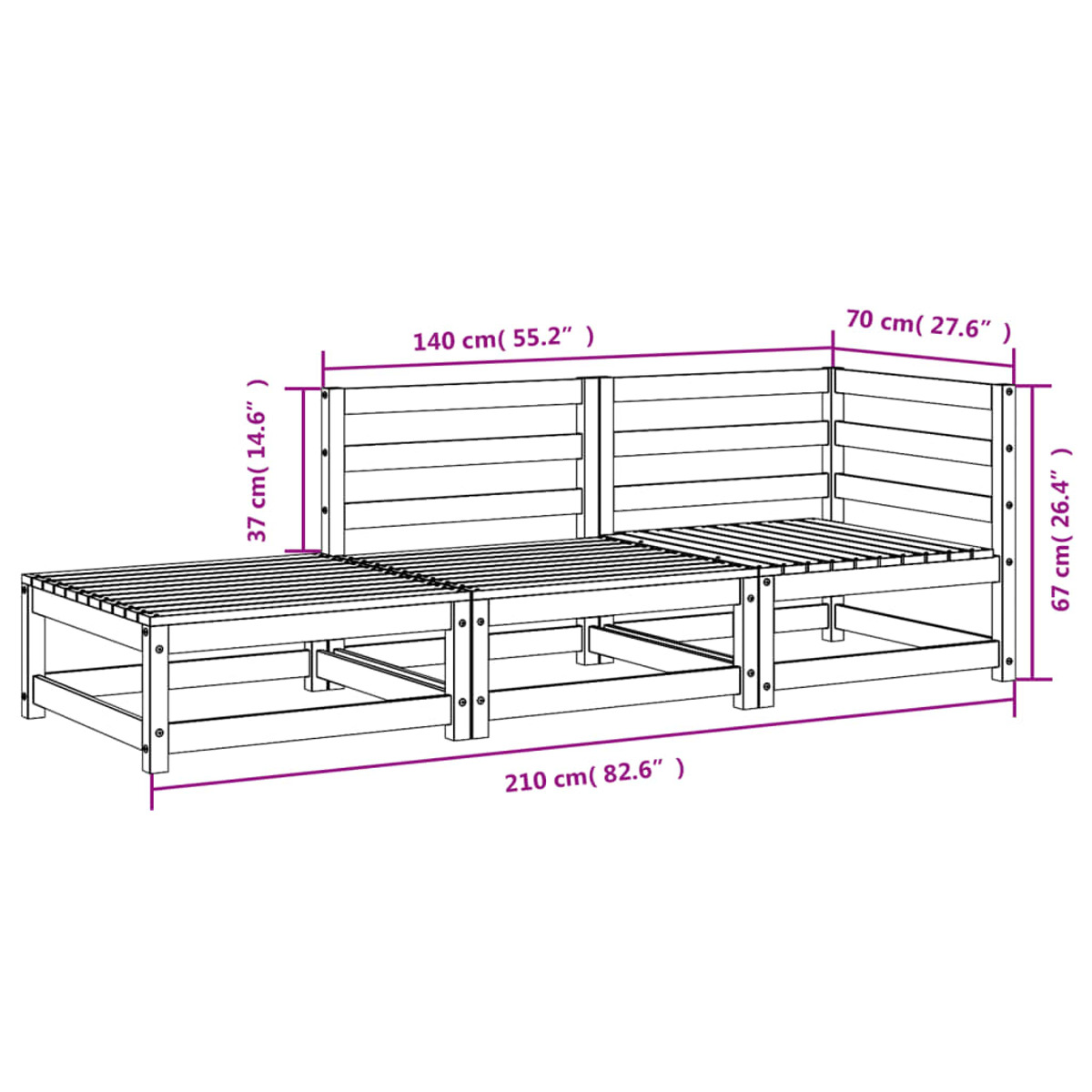 Natur 837970 Gartensofa, VIDAXL