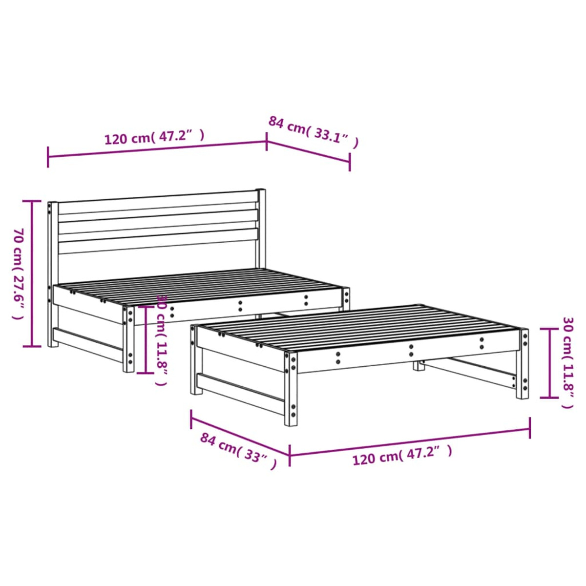 Schwarz 3186589 und Stuhlset, VIDAXL Gartentisch-