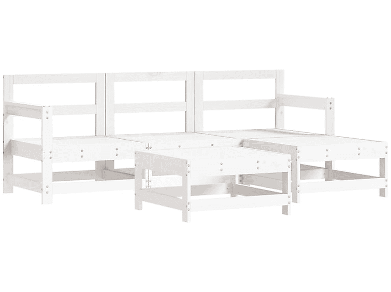 Gartentisch- VIDAXL 3186187 Stuhlset, Weiß und