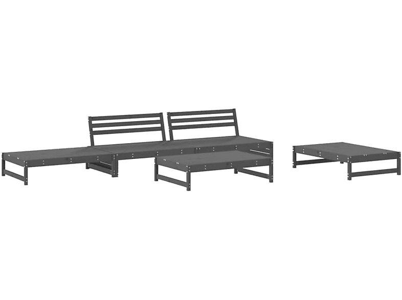 VIDAXL 3186636 Gartentisch- und Stuhlset, Grau