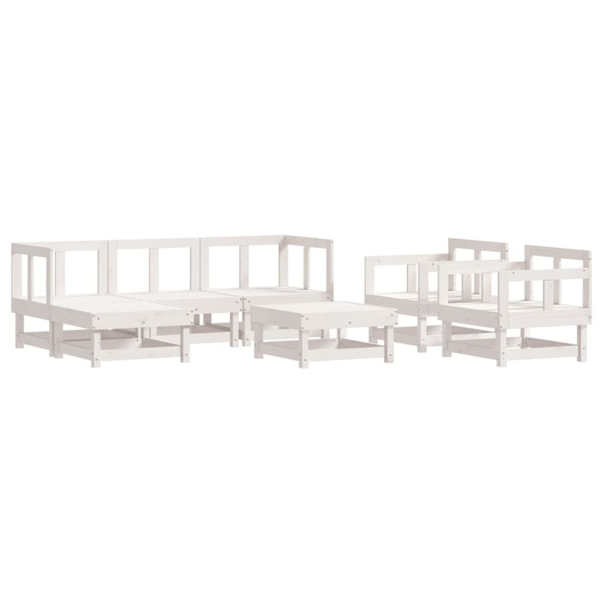 VIDAXL 3186215 Gartentisch- und Stuhlset, Weiß