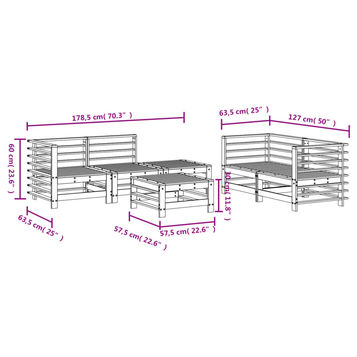 VIDAXL 3186204 Gartentisch- Stuhlset, Schwarz und