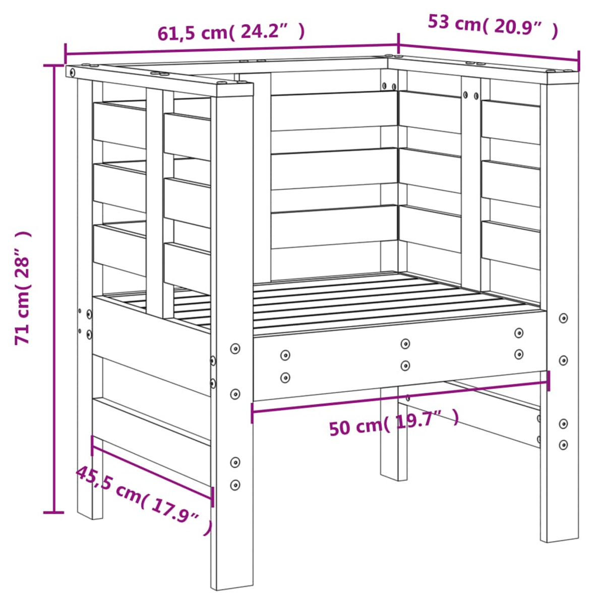 VIDAXL 825132 Schwarz Gartenstuhl,