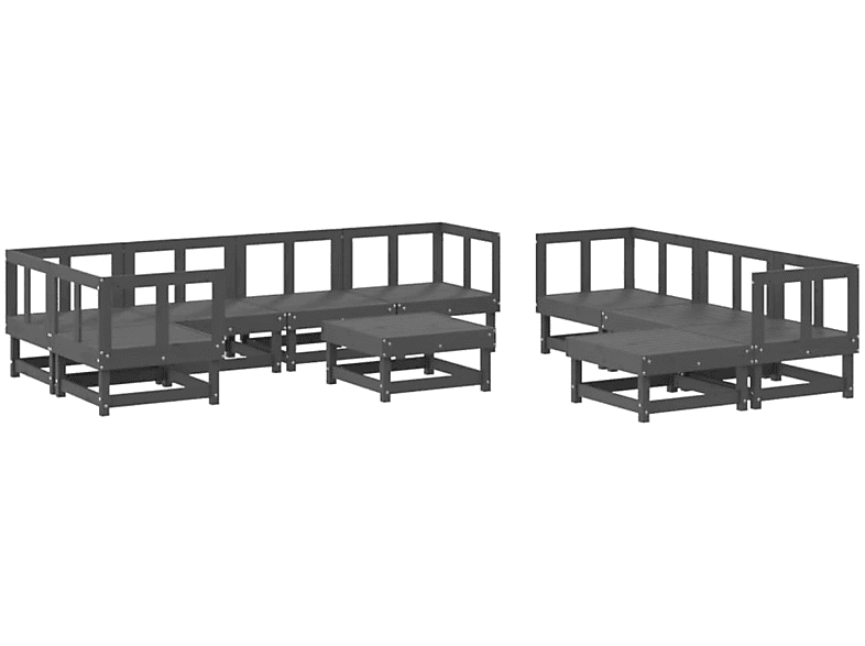 Grau Gartentisch- 3186566 Stuhlset, VIDAXL und