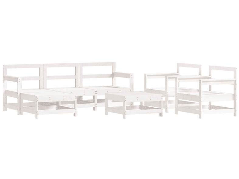 3186250 Gartentisch- und Stuhlset, Weiß VIDAXL
