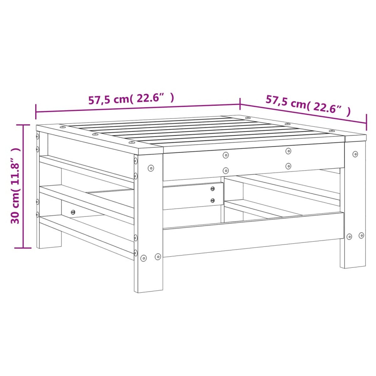 825618 Natur Gartensofa, VIDAXL